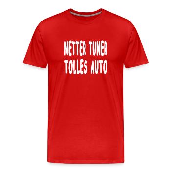 Tuner - Männer Premium Bio T-Shirt - Rot - Vorne - Damien (186cm)