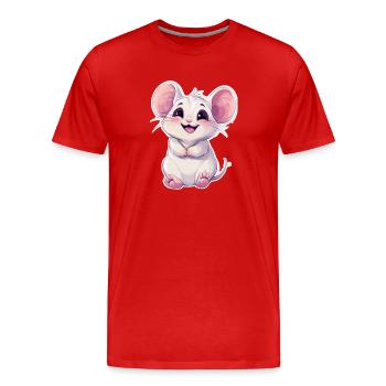 Maus - Männer Premium Bio T-Shirt - Rot - Vorne - Damien (186cm)