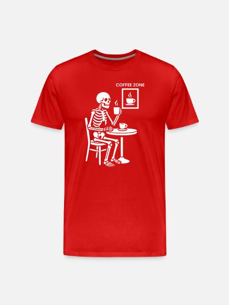 Skeleton Coffee Zone - Men's Premium Organic T-Shirt - red
