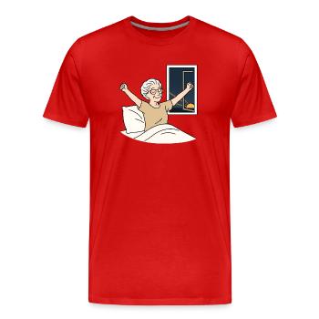 Mamie Karin - T-shirt bio Premium Homme - rouge - Devant - Damien (186cm)