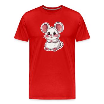 Maus - Männer Premium Bio T-Shirt - Rot - Vorne - Damien (186cm)