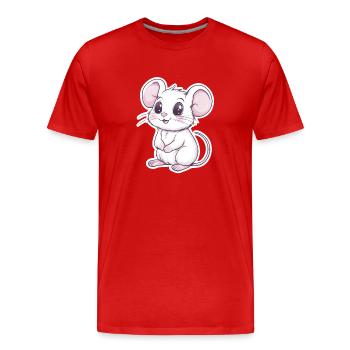 Maus - Männer Premium Bio T-Shirt - Rot - Vorne - Damien (186cm)