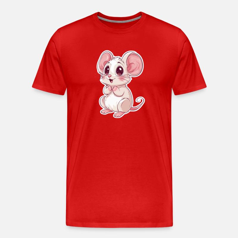 Maus - Männer Premium Bio T-Shirt - Rot