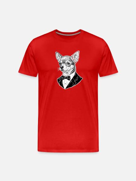 Chihuahua en smoking - T-shirt bio Premium Homme - rouge