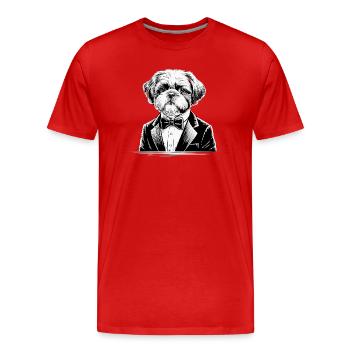 shih tzu - Men's Premium Organic T-Shirt - red - Front - Damien (186cm)