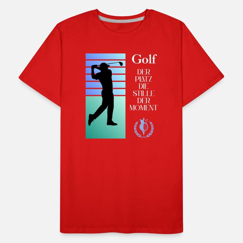 Silhouette de golf Le silence dans l’instant T-shirt bio Premium Homme