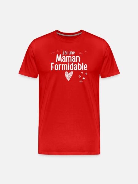 J'ai une Maman Formidable - T-shirt bio Premium Homme - rouge