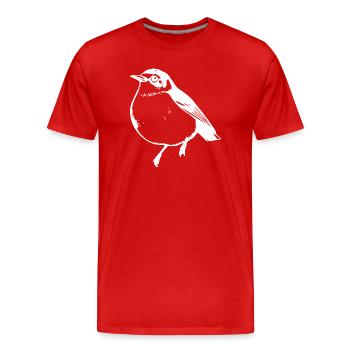 Bird white - Men's Premium Organic T-Shirt - red - Front - Damien (186cm)