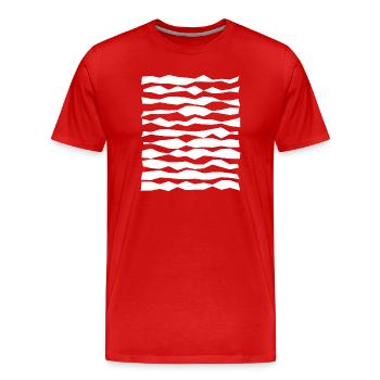 Monochrome Zigzag Stripes - Men's Premium Organic T-Shirt - red - Front - Damien (186cm)