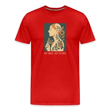 Tattoo Skin Story Story - Men's Premium Organic T-Shirt - red - Front - Damien (186cm)