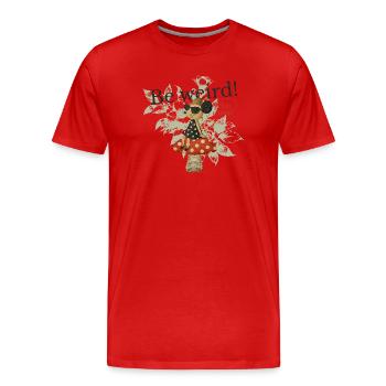 Collage de champignons Be Weird - T-shirt bio Premium Homme - rouge - Devant - Damien (186cm)