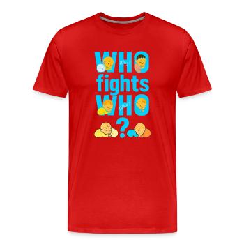 Who fights who why - Men's Premium Organic T-Shirt - red - Front - Damien (186cm)