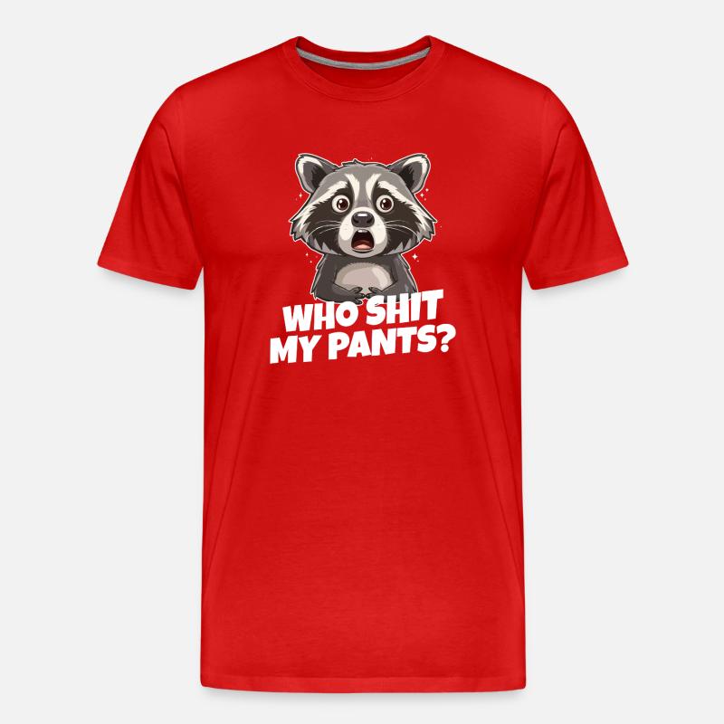 Raton laveur Panique Meme Tee - T-shirt bio Premium Homme - rouge