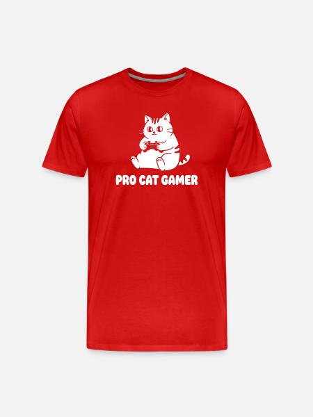 Pro Cat Gamer - Men's Premium Organic T-Shirt - red