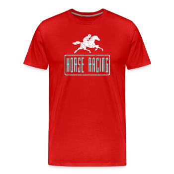 Retro Horse Racing Trackside Speed Fans - Men's Premium Organic T-Shirt - red - Front - Damien (186cm)