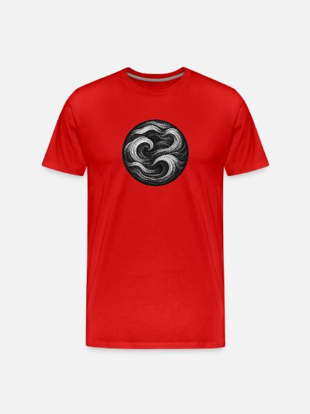 Black and White Tourbillon - Men's Premium Organic T-Shirt - red