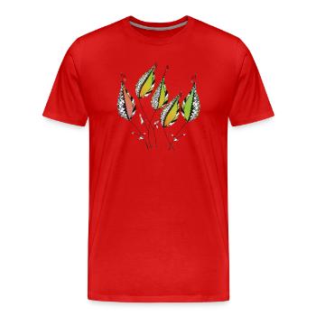 feuilles - T-shirt bio Premium Homme - rouge - Devant - Damien (186cm)