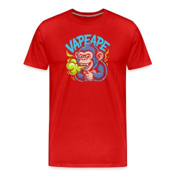 Vapeape Lustiger Affe Grafik - Männer Premium Bio T-Shirt - Rot - Vorne - Damien (186cm)