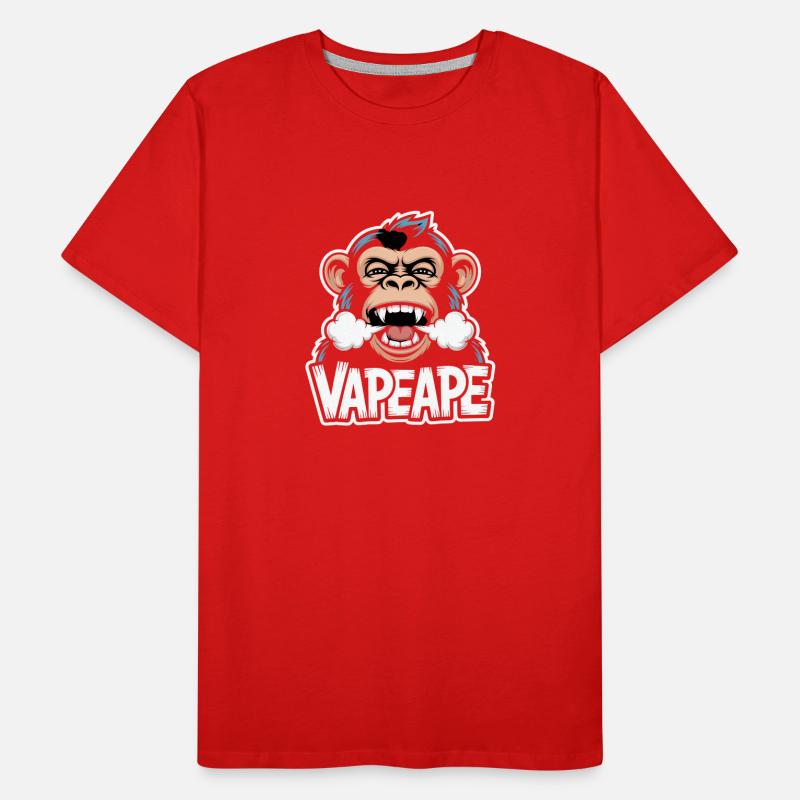 Vape Ape Funny Monkey Graphique T-shirt bio Premium Homme