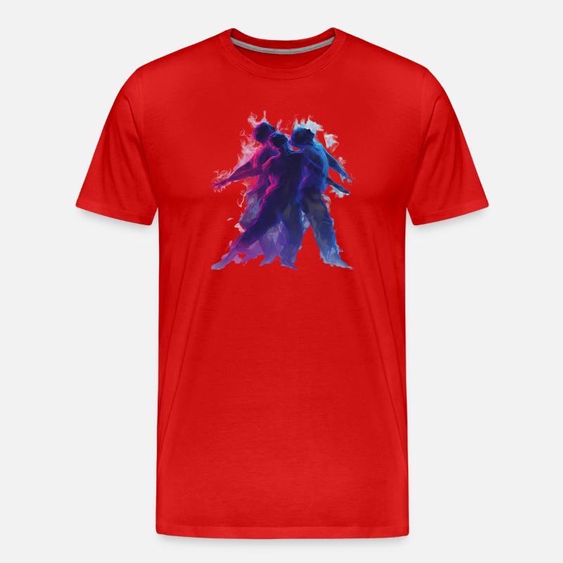 Neon_Dance_Motion_Blur - Männer Premium Bio T-Shirt - Rot
