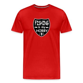 Angeln - Männer Premium Bio T-Shirt - Rot - Vorne - Damien (186cm)