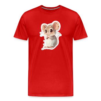 Maus - Männer Premium Bio T-Shirt - Rot - Vorne - Damien (186cm)