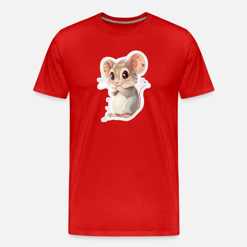 Maus - Männer Premium Bio T-Shirt - Rot