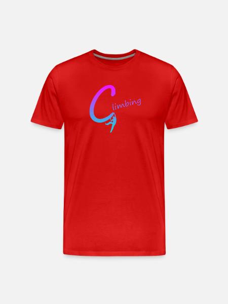 Climbing Circle Gradient Design Climbing Climbing - Men's Premium Organic T-Shirt - red