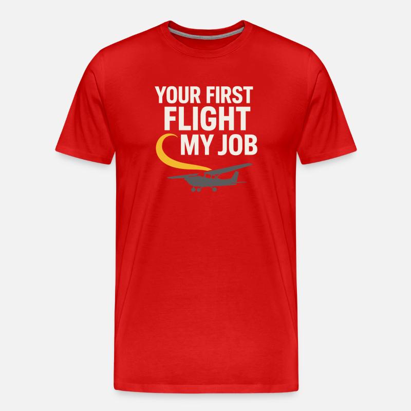 Fluglehrer Cfi Pilot Luftfahrtlehrer - Männer Premium Bio T-Shirt - Rot