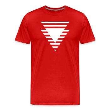 Stepped Triangular Prism - Men's Premium Organic T-Shirt - red - Front - Damien (186cm)