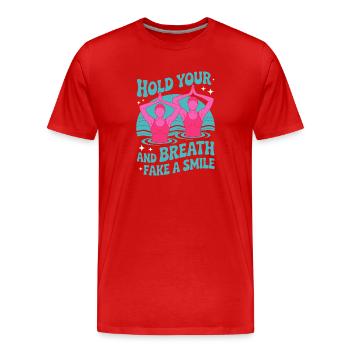 Synchronschwimmen Kunstschwimmen Wassersport - Männer Premium Bio T-Shirt - Rot - Vorne - Damien (186cm)