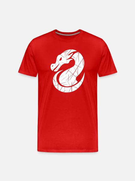 Dragon silhouette white - Men's Premium Organic T-Shirt - red