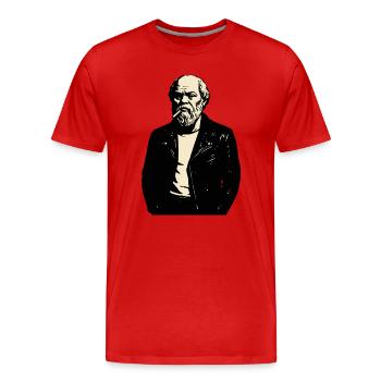 Socrates as rebellious punk rocker - Men's Premium Organic T-Shirt - red - Front - Damien (186cm)