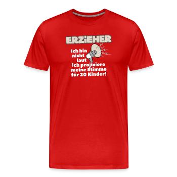 Educator not loud, voice for 20 Ki - Men's Premium Organic T-Shirt - red - Front - Damien (186cm)