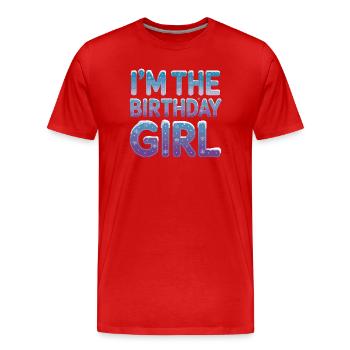 In The Birthday Girl Winter Snowflakes - Men's Premium Organic T-Shirt - red - Front - Damien (186cm)