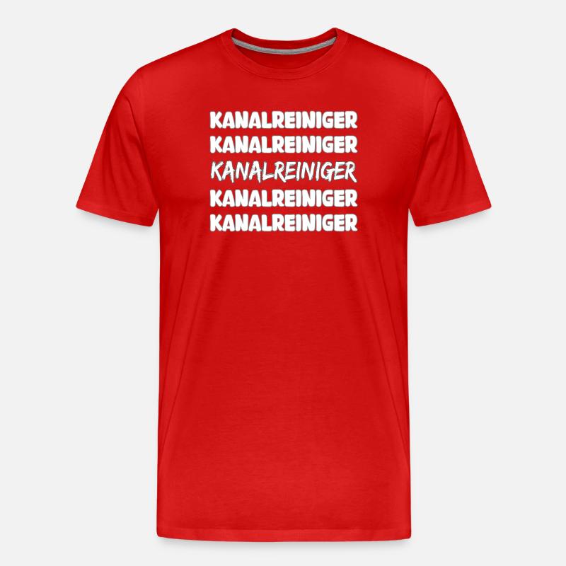 Kanalreiniger - Männer Premium Bio T-Shirt - Rot