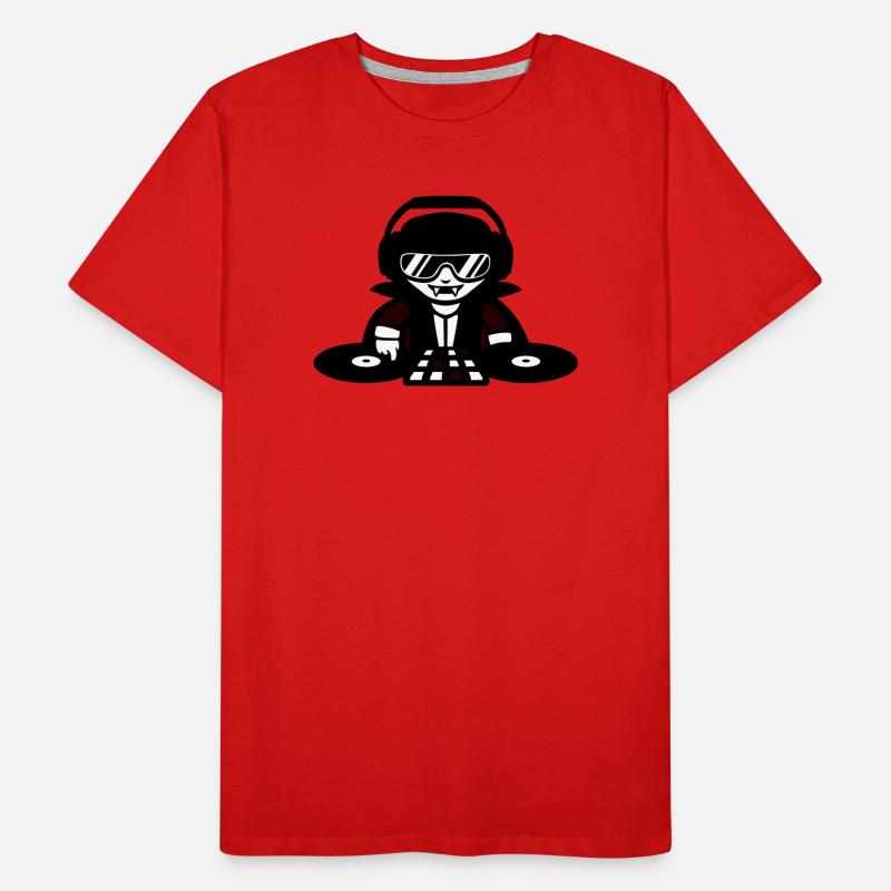 Vampire DJ DJ avec table de mixage et platine vinyle T-shirt bio Premium Homme