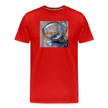Rêve de navigation dans le brouillard - T-shirt bio Premium Homme - rouge - Devant - Damien (186cm)