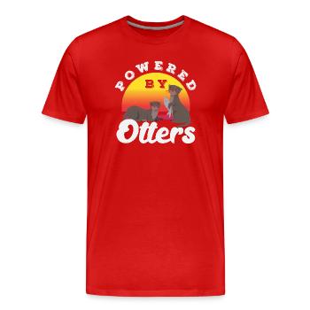 Otter Tierliebhaber Seeotter Cartoon - Männer Premium Bio T-Shirt - Rot - Vorne - Damien (186cm)