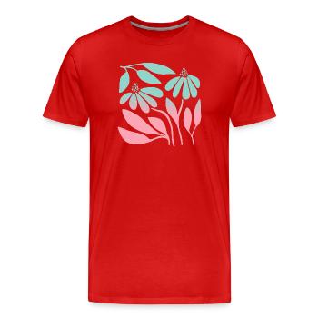 Marguerite in gradient green  - Männer Premium Bio T-Shirt - Rot - Vorne - Damien (186cm)