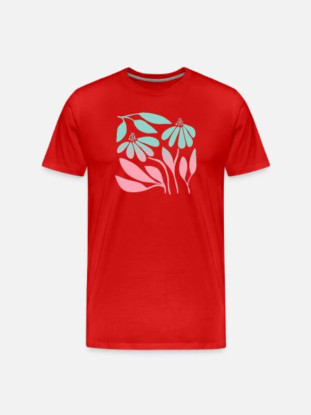 Marguerite in gradient green - Men's Premium Organic T-Shirt - red
