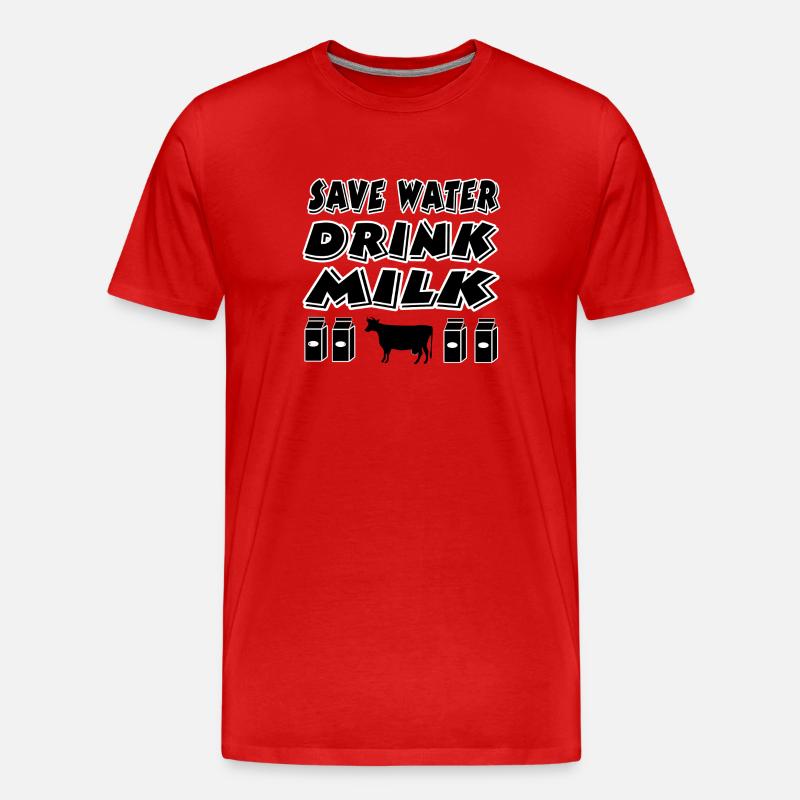 Milch - Männer Premium Bio T-Shirt - Rot
