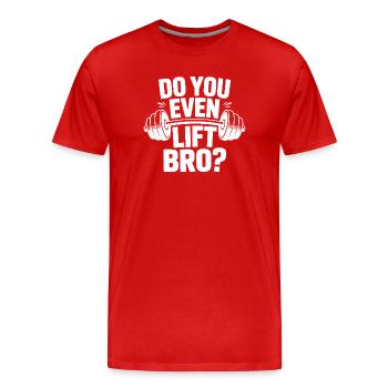 Soulevez-vous même Bro Funny Workout Gym - T-shirt bio Premium Homme - rouge - Devant - Damien (186cm)