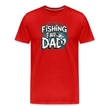 Fischfang Papa Comic Tee - Männer Premium Bio T-Shirt - Rot - Vorne - Damien (186cm)