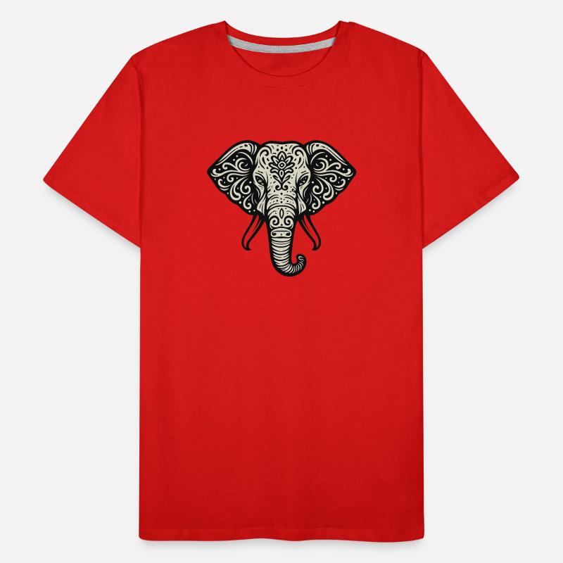 Elefant Mandala Ornament Männer Premium Bio T-Shirt