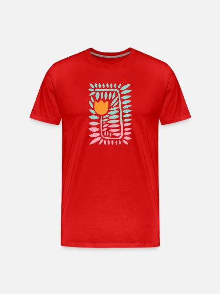 Gradient tulip - turquoise - Men's Premium Organic T-Shirt - red