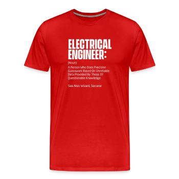 Elektroingenieur Definition Lustiges MINT-Geschenk - Männer Premium Bio T-Shirt - Rot - Vorne - Damien (186cm)