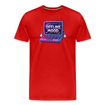 Y2K Retro – Offline Mood - Men's Premium Organic T-Shirt - red - Front - Damien (186cm)