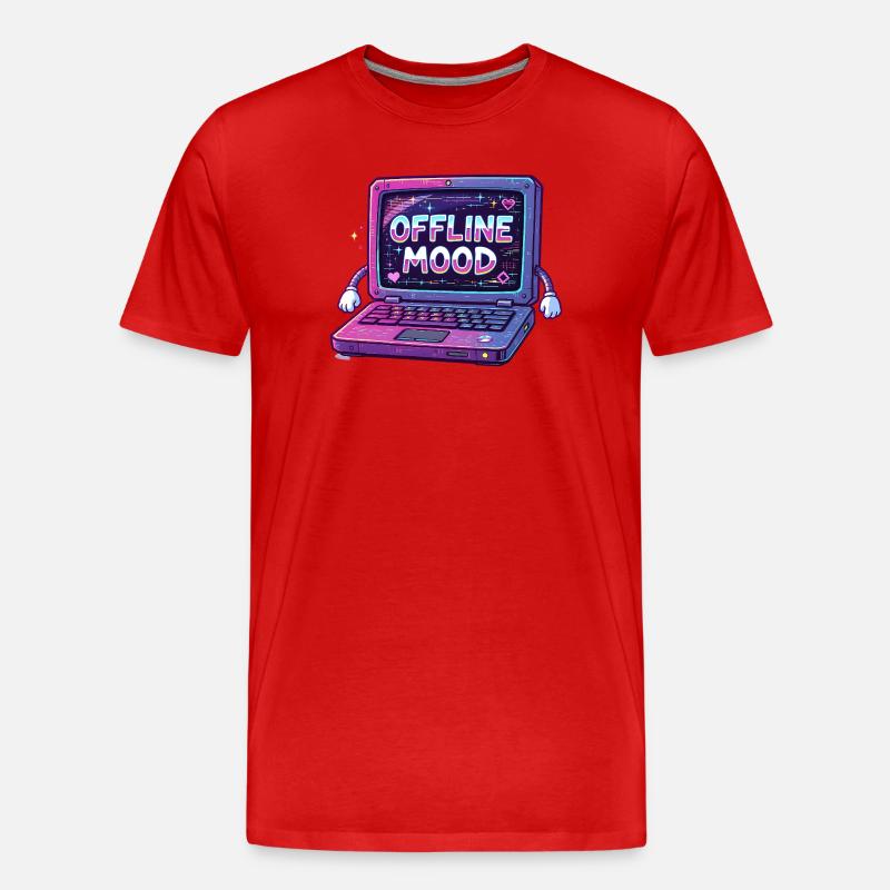 Y2K Retro – Offline Mood - Männer Premium Bio T-Shirt - Rot