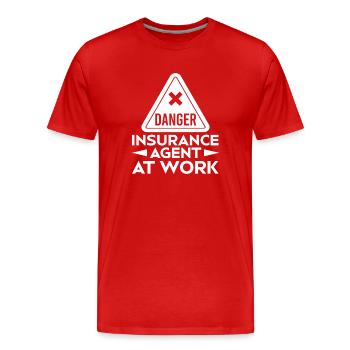 Agent d’assurance Costume Au Travail Assurance Medicare - T-shirt bio Premium Homme - rouge - Devant - Damien (186cm)